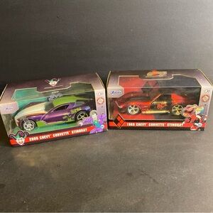 Jada DC Comics Die Cast Cars 09 Corvette Stingray Joker 69 Stingray Harley